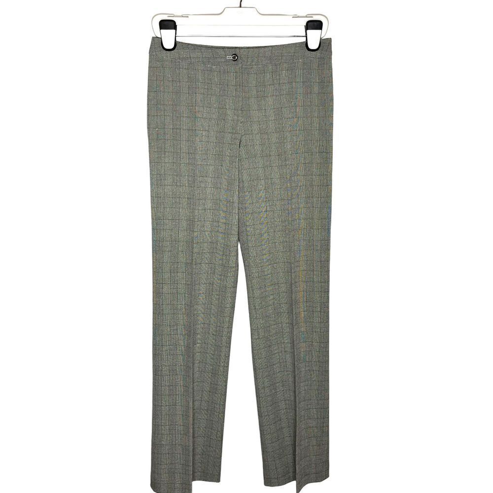 NWOT. Atelier Gray Plaid Dress Pants 4 Stretch Dark Academia Trousers